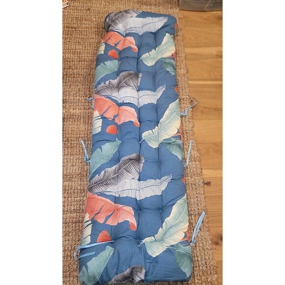 Tropic Floral Indoor/Outdoor Chaise Lounge Cushion with Ties & Top Wrap *Plush* - Picture 12 of 14